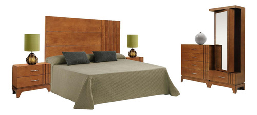 Recamara King Size 5 Piezas Lance Nogal Këssa Muebles