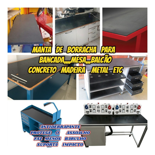 Piso De Borracha 3mm Para Forrar Chão Uso Geral 6.00x1.00mts