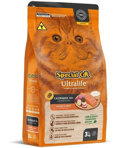 Ração Special Cat Ultralife P/ Gato Cast  Sênior Salmão 3kg
