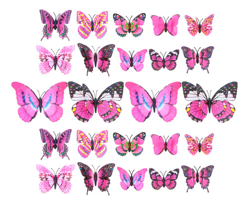 Adhesivo De Pared 3d Con Forma De Mariposa, 24 Unidades