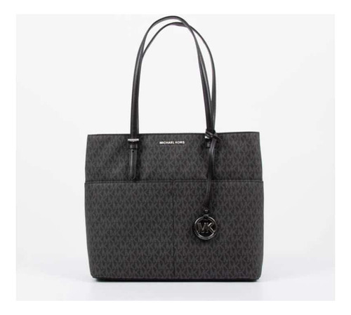 Cartera Tote  Michael Kors Monogram Color Negro