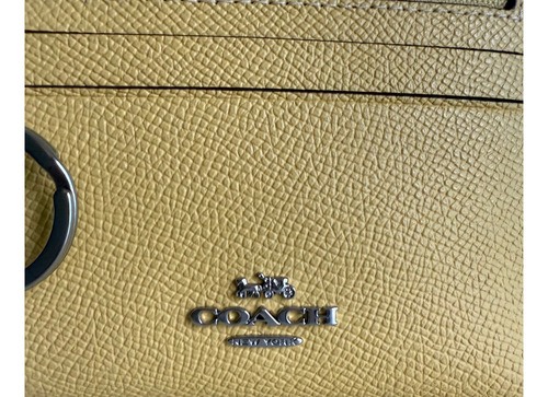 Coach Tarjetero Monedero Chico Nuevo Original Retro Yellow Color Sólido