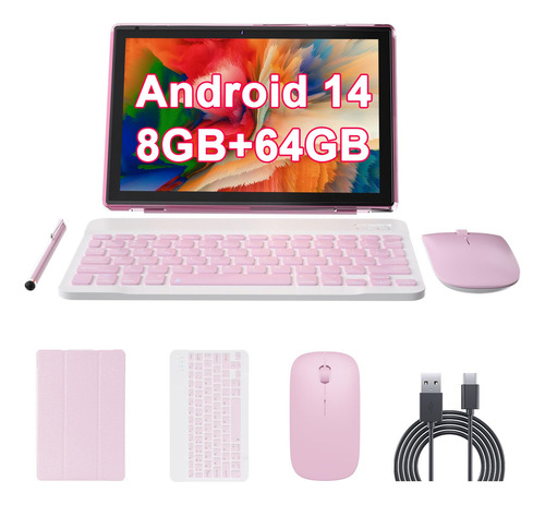Tablet Bnegynng 10.1'' Android 14 8gb Ram 64gb Rom W/ Keyboa
