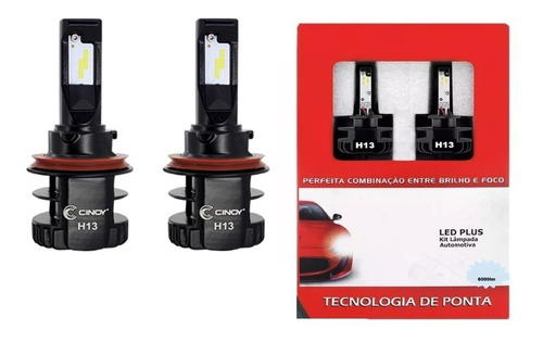 Kit Super Led Plus H13 Foco Duplo Top 6500k Efeito Xenon