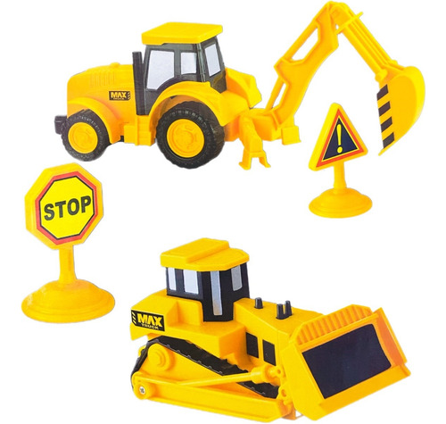 4 Camión Construcción De Fricción Máquinas Set Max Truck