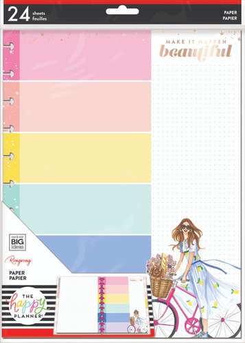 24 Hojas Repuesto Libreta Cuaderno Grande Happy Planner Color Arcoiris