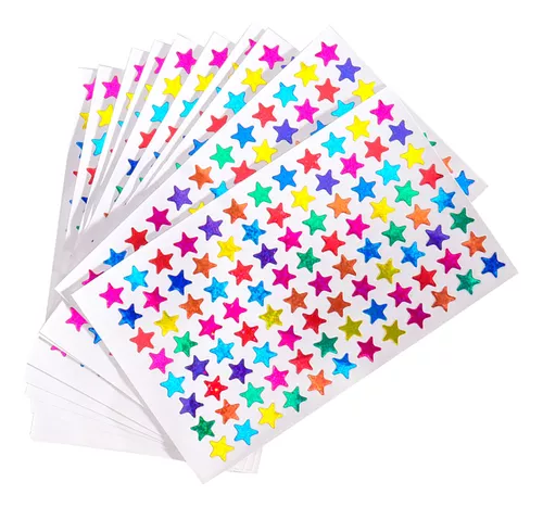 Pegatinas coloridas de estrellas de cinco puntas para niños, 350 piezas,  pegatinas de álbum de recortes, papelería, regalo láser, sobre impermeable  de 20mm - AliExpress