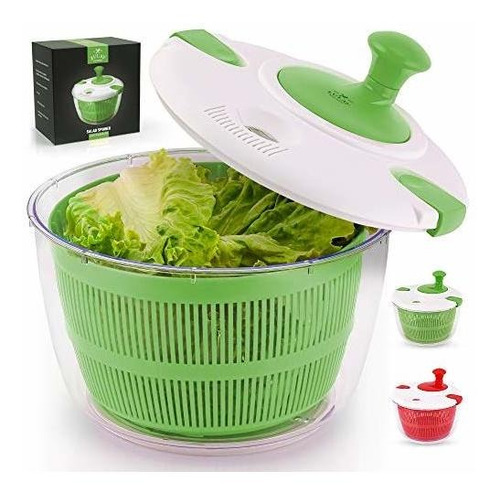 Zulay Kitchen Salad Spinner De Gran Capacidad De 5 L - Spinn