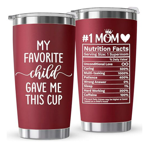 Taza Roja 20oz Para Mamá: Regalo Divertido Y Amoroso.