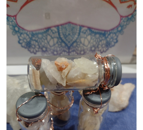 Piedras Energéticas En Botellitas Con Cobre Rose