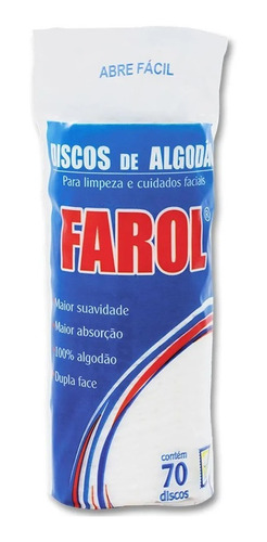 Kit C/ 10 Pacote De Algodão Em Discos C/ 70 Cada Farol 