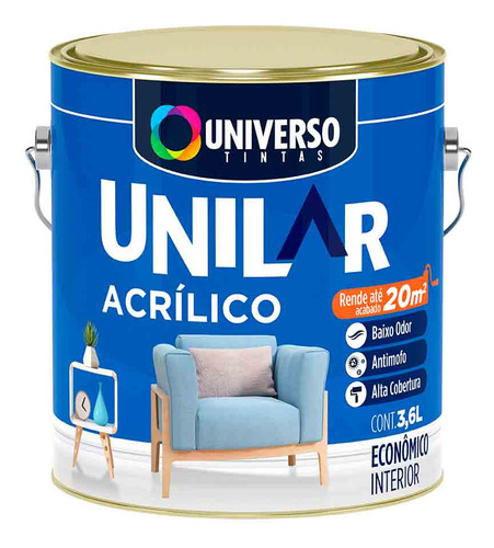 Tinta Acrilica Latex Econ Inter Unilar Concreto 3.6lts Cor Cinza-escuro