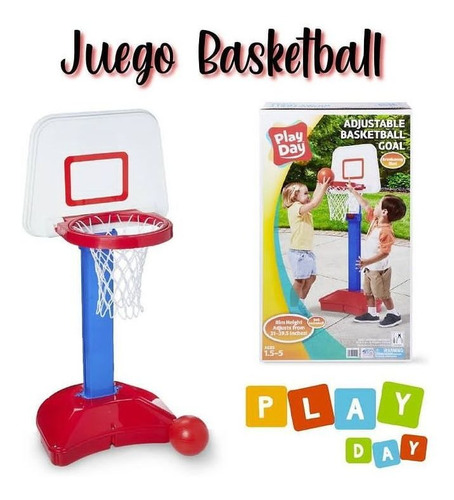 Aro De Baloncesto Ajustable Infantil + Pelota Marca Play Day