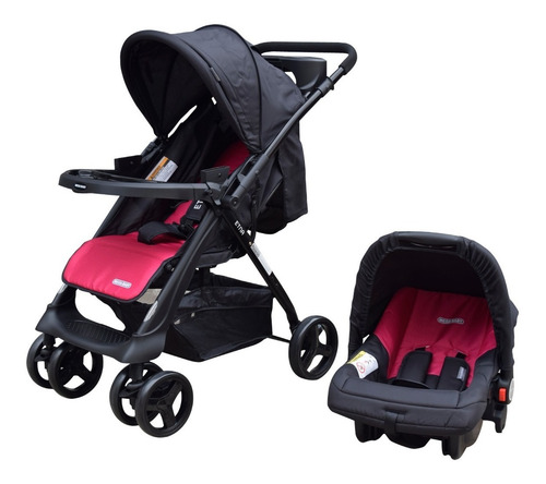 Imagen 2 de 10 de Coche Travel Mega Baby Etna Bebe C/huevito Manija Rebatible