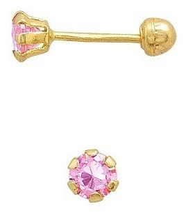 Imagen 2 de 3 de Broquel Circonia R. 3 Mm Oro 10k - 501