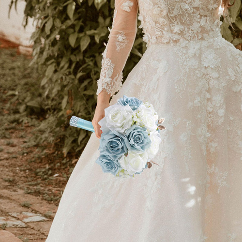 Bouqueto Bouques Boda Flor Flor Artificial Ancho De 22 Cm