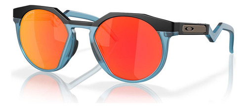 Gafas de sol Oakley Hstn Prizm Ruby Bio Matter, color negro mate, montura negra, varilla de carbono, color azul claro, lente negra