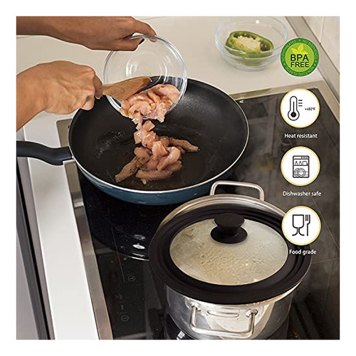 Tapa Universal Ydeapi Para Ollas Y Sartenes, Silicona