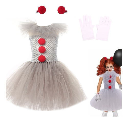 Halloween Disfraces Cosplay Payaso Para Niñas, Cos Halloween