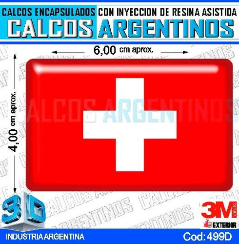 Bandera Suiza Encapsulada C/ Relieve Vinilo 3m Exterior