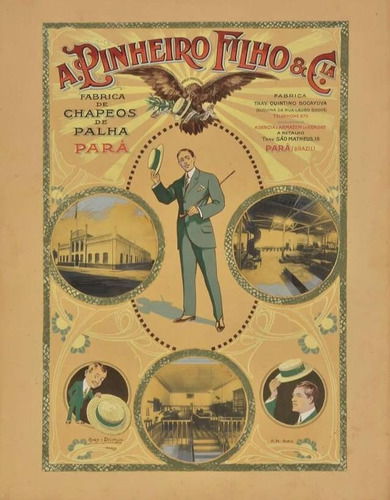 Cartaz Propaganda Fábrica De Chapéu De Palha (Usado)