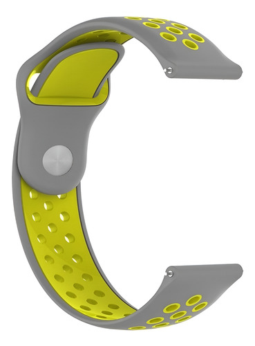 Correa 22mm Deportiva Transpirable Para Binden Era Hit Gris Y Amarillo 2.2 Cm