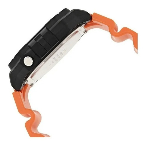 Reloj pulsera Casio Youth W-218H de cuerpo color negro, digital, para hombre, fondo gris, con correa de resina color rojo, dial negro, minutero/segundero negro, bisel color negro, luz ámbar y hebilla simple