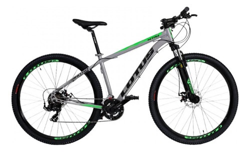 Bicicleta Aro 29 Cairu Lotus Nitro 21 Marchas Freio A Disco Cor Cinza/verde Tamanho Do Quadro 17.5 Mtb