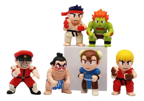 Figuras Street Fighter Ryu Y Ken Set 6 Muñecos Hadouken  