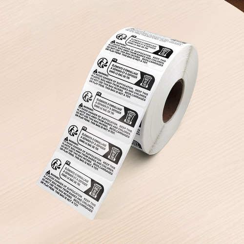 Etiquetas De Advertencia De Asfixia Suministros De 6x3 Cm