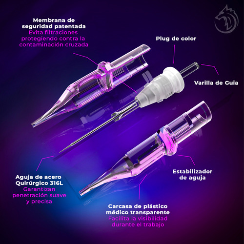 Cartucho Para Tatuaje Profesional Thor M1 Magnum 1 10pz Calibre de las agujas 1221