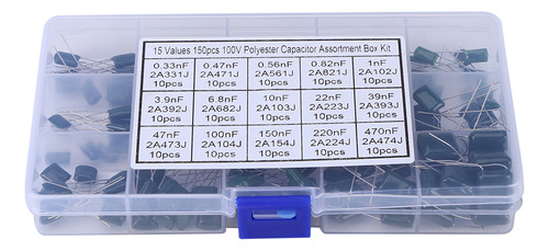 Condensador De Película De Poliéster 150 Piezas 100 V 15 Val
