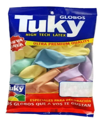 Globos Tuky Nª 9 X 25 Unidades Pastel Multicolor