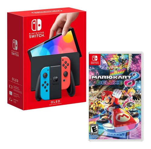 Consola Nintendo Switch Modelo Oled Neon + Mario Kart 8