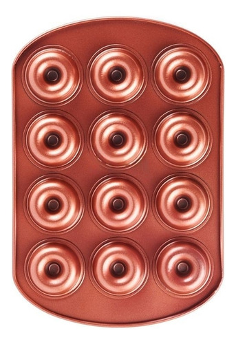 Molde Para Mini Donas Rosquillas Donuts Línea Bronce Color Marrón