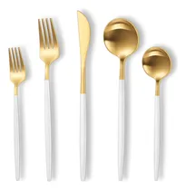 Comprar Juego De Cubiertos De Oro Blanco Mate, Juego De Cubiertos Mo