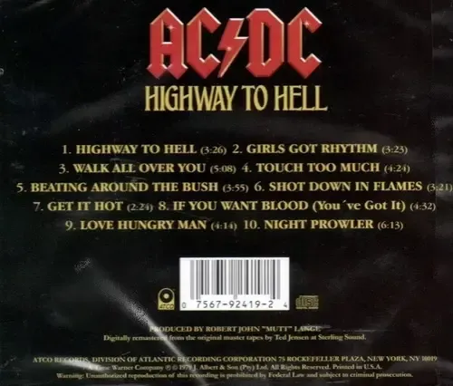 Cd Ac/dc Highway To Hell (importado) | MercadoLivre