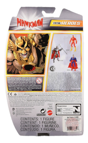 Dc Comics Total Heroes Hawkman Mattel 6 Action Figure 2013 (Usado)