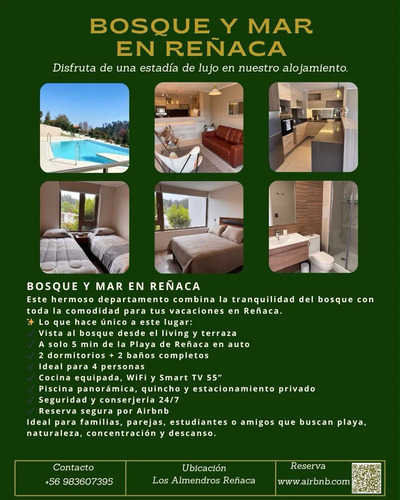 Hermoso Departamento En Reñaca Desde 1 Día
