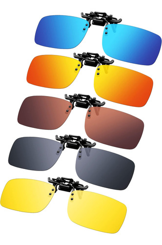 5 Pares De Gafas De Sol Polarizadas Con Clip Para Hombres Y 