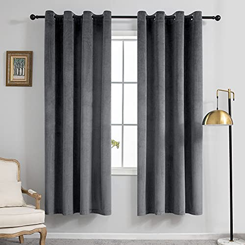 Vanasee - Cortinas De Terciopelo Gris Oscuro Para Dormitorio