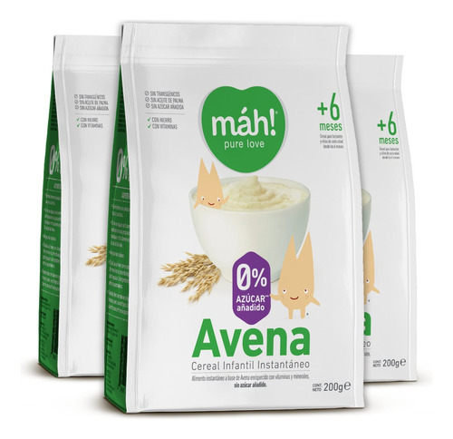 Cereales Para Bebé Mah Avena - 3un (600g)