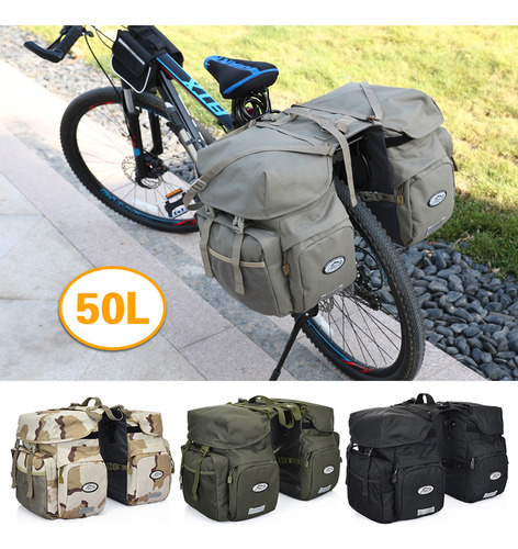 Alforja Impermeable Para Asiento Trasero De Bicicleta, 50l