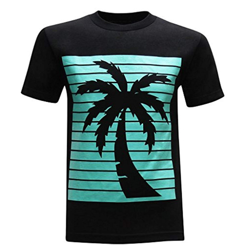 California Republic Turquoise Palm Men's T-shirt