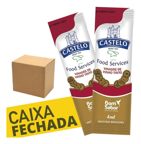 SachĂȘ Vinagre Castelo Bom Sabor Caixa Com 200 Unidades