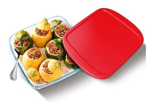 Imagen 3 de 10 de Fuente De Vidrio 28x20cm Apta Horno Frezeer O Cuisine Silmar