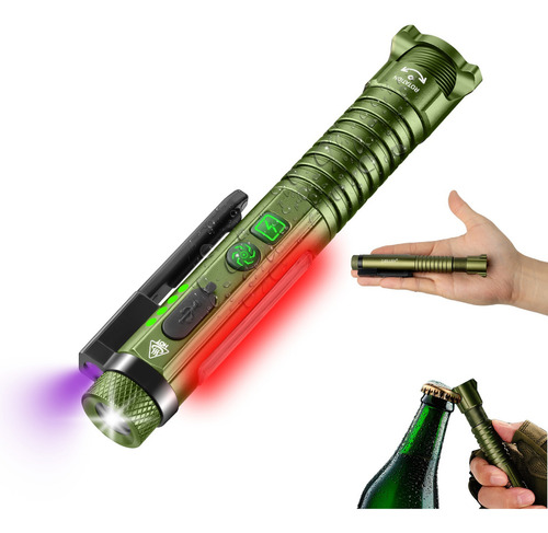 ZARLURY Linterna LED de Bolsillo, Mini Lámpara Médica con 11 Modos de Luz, Base Magnética, Abrebotellas, Alta Luminosidad, IP67 Resistente al Agua