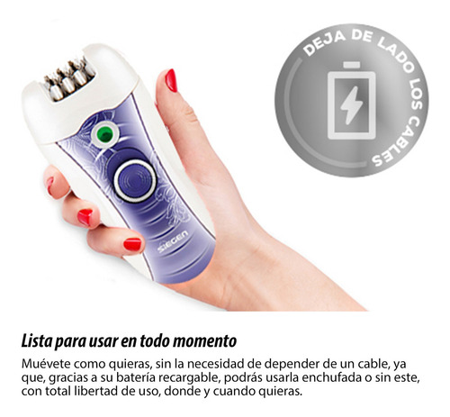 Depiladora Siegen Sg-9003 18 Pinzas Color Blanco Y Lila