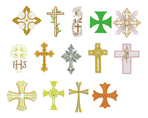 Matrices Maquinas Bordadoras Cruces Comunion Cruz Religioso