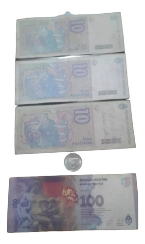 10 Australes A, B Y C + Moneda + 100 Pesos Serie Corta